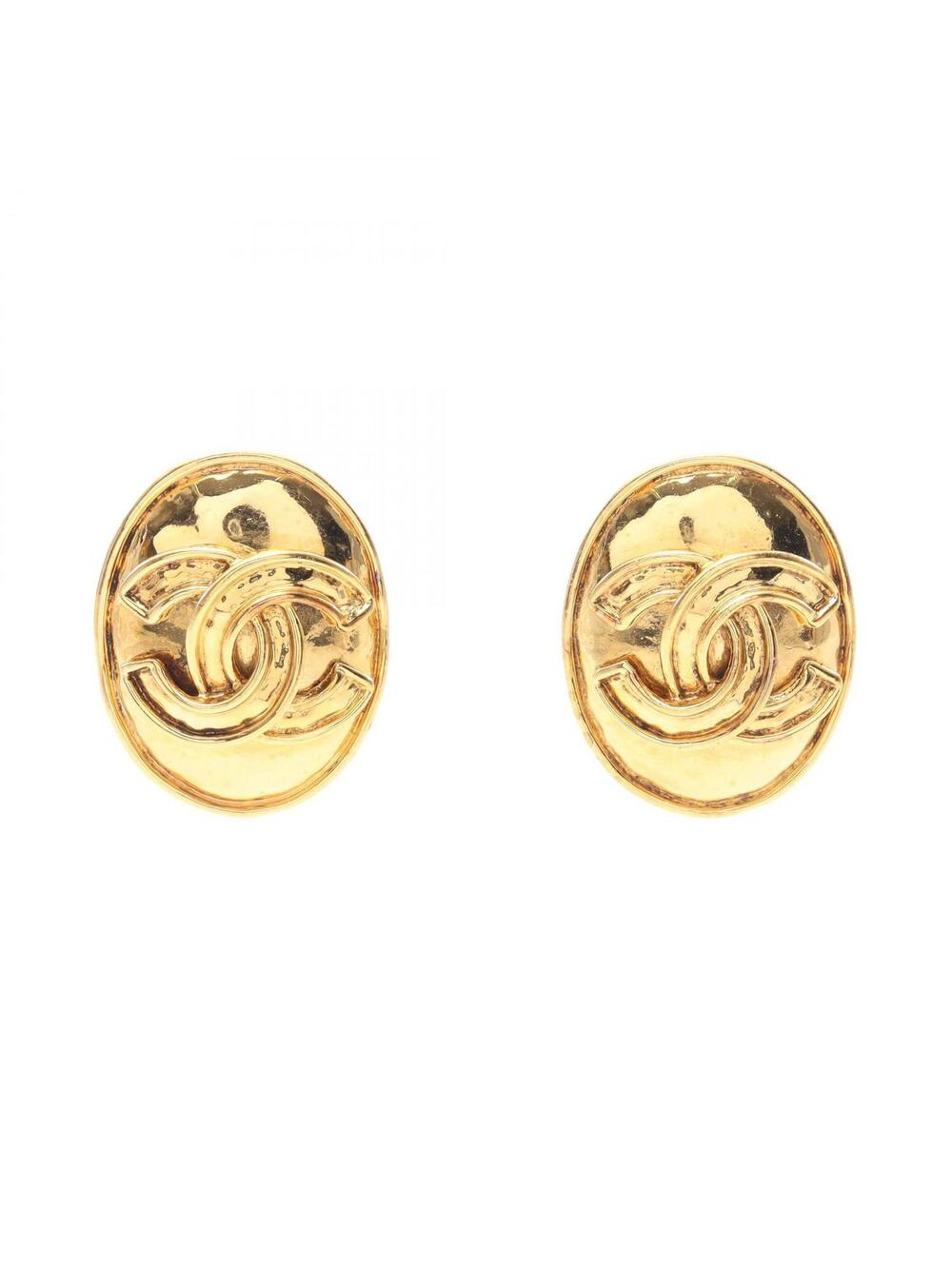 Chanel Coco Mark Earring Gold Plated #272730C59B
